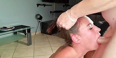Desi Whore And White Trash Getting Both Their Throats Fucked Faces Slapped And Spat On