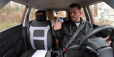 Big-Boobed towheaded lady, Crystal Fast is having sizzling fuck-fest with a cab driver, in his truck