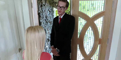 Petite Alex Grey fit a fat cock in her mouth & micro pussy for money