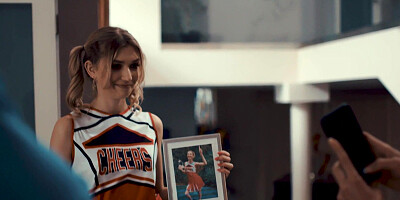 Juggy MILF Cory Chase teaches pigtailed cheerleader how to fuck