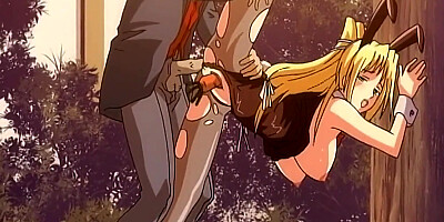 Buxom animation honey was getting nailed from the back in the nature, until she came