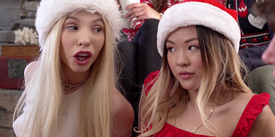 Lulu chu and Kenzie Reeves xmas threesome