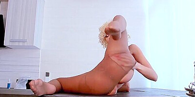 Girl in Pantyhose Playing with Sextoy
