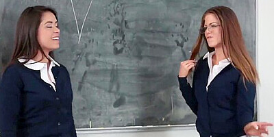 Lesbians Alice Jenna Drea schoolgirls 18+ Classroom