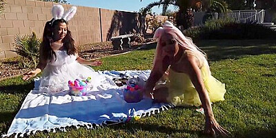 Aubrey Black And Krystal Davis In Easter Egg Laying Naughty Bunnies