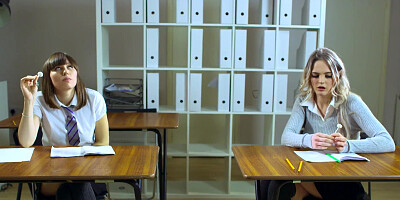 Carly Rae in detention has a classroom standing fuck with her teacher