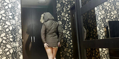 Milfycalla- a Lot of Cum on Brown Fur Hooded Puffer Jacket 172