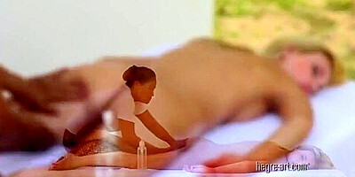 Young blonde goes for tropical touch massage