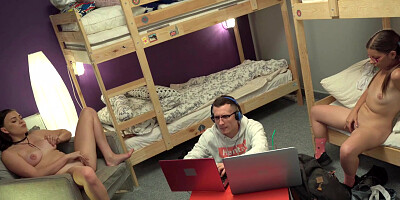 Besties Keira Flow and Mary Jane tag team older man