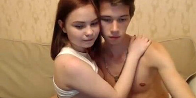 Sandy-Haired and her beau having joy at web