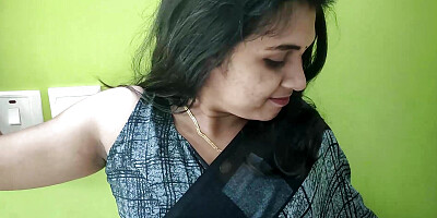 Vaishnavy and Sharun Raj saree navel romance, Saree romance, Navel romance with hot boobs press and kissing romance, Romance