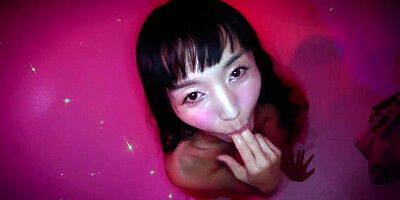 Small, Chinese brown-haired, Marica and a tatted grizzly, Sascha are penetrating in front of the camera