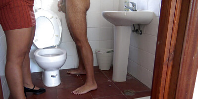 Stepmother tells stepson to piss in front of her and wash his dirty cock