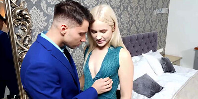 Red-Hot platinum-blonde vamp is providing a deep, voluptuous oral to a buddy before getting boned rigid