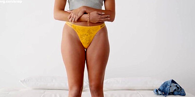 Hardly eighteen brown-haired with a mind-blowing sunburn and pierced nips is getting pummeled on webcam