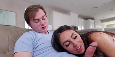 Ashley Wolf seduced stepson into drilling her trimmed pussy
