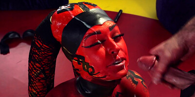 Horny alien in high boots rides Charles's pecker