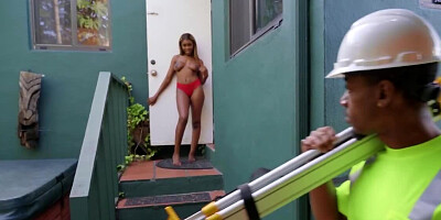 Land surveyor visits the house where he fucks the busty chick