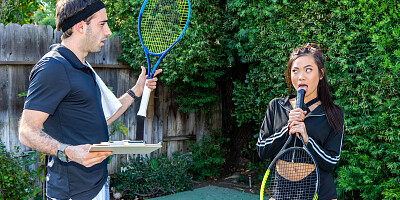 Gorgeous Asian chick gets fucked by a tennis instructor