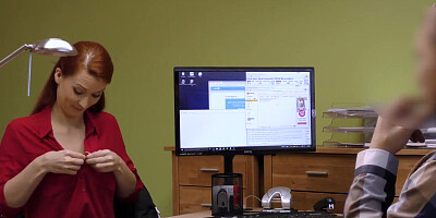 Female's pussy is wet and office worker fucks it
