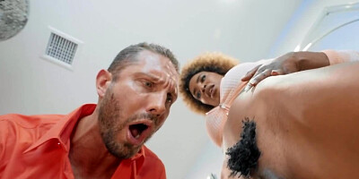 Whitie licks Ebony girlfriend while cock moves in and out of her