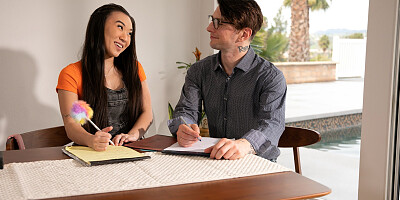 Asia girl is ready to treat her tutor to a nice round of oral