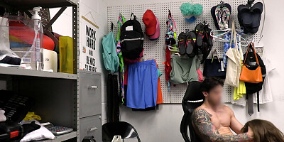 Splendid babe spanked and fucked by a security officer