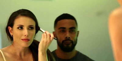 Casey Calvert fucks the hot black guy all over the house