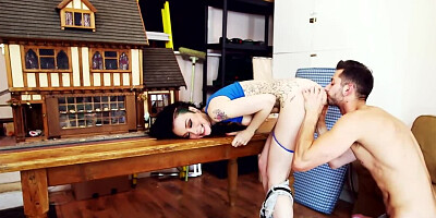 Gorgeous looking chick is enjoying a deep pussy treatment