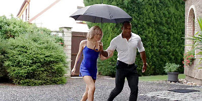 Short Hair Blonde Rika Fane Banged Interracially