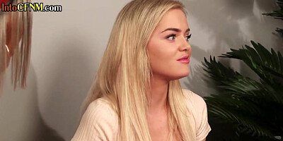 Busty CFNM femdom sucks dick for teen 18+