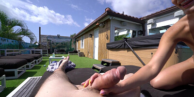 JC Wilds is sucking cock outdoors