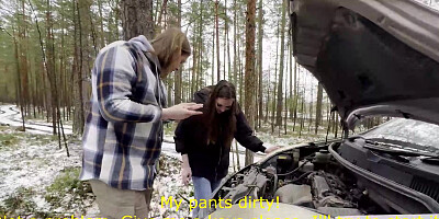 roadside assistance rewarded with car fucking