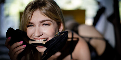 Mackenzie Moss and Jill Kassidy licking passionately in bed