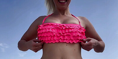 Nesty in pink bikini