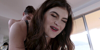 Mel Joy servicing big chorizo until it explodes