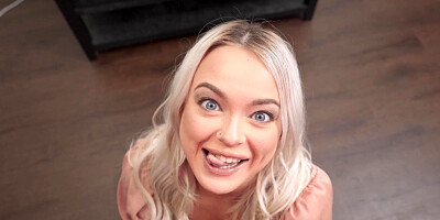 Busty blonde bitch Alexis Kay gets pounded from behind after sucking long prick