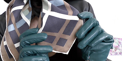 POV: Intense Petrol Leather Gloves Sniffing, Cumming on Gloves and Licking Clean