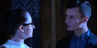 Sexy brunette realtor lets client fuck her in the ass