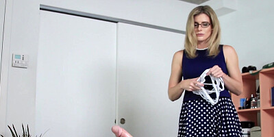 Cory Chase in glasses gives perfect blowjob