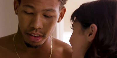 Audrey Noir lures her sister's ebony bf fuck & fed her cum