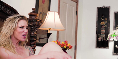 Stepmother Brooke Banner and stepdaughter Sera Ryder flirted, and then began to lick each other's pussies