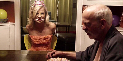 Bella Rose fucked by bf & get a face full of cum in front of her kidnapper