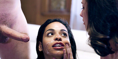 Vienna Black and Casey Calvert lick each other's pussy while getting fucked