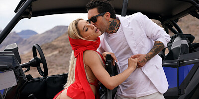Spicy babe Abella Danger pleasuring tattooed dude outdoors