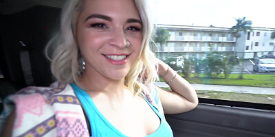 Phat ass blondie fucks Tyler in a van