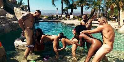 Really nice outdoor orgy with wild sluts