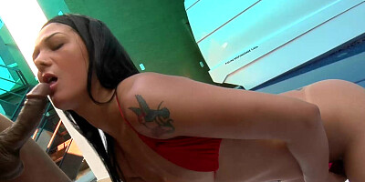 Brazilian beauty Evelyn Sin gets banged deep and hard