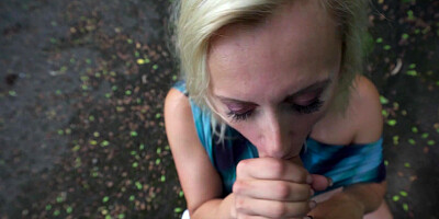 Brittany Bardot gives a great head and gets screwed in the woods
