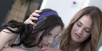 Nicole Vice and Kristy Black pleasuring horny dude in bed